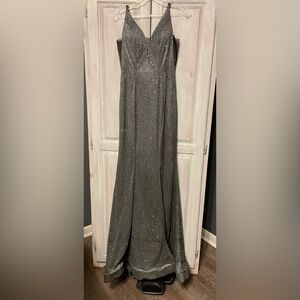 JVN Jovani Black/Silver/Gray Formal Dress with Sparkle